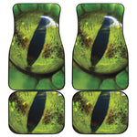 Green Snake Eye Print Front and Back Car Floor Mats