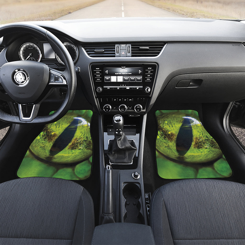 Green Snake Eye Print Front and Back Car Floor Mats