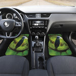 Green Snake Eye Print Front and Back Car Floor Mats