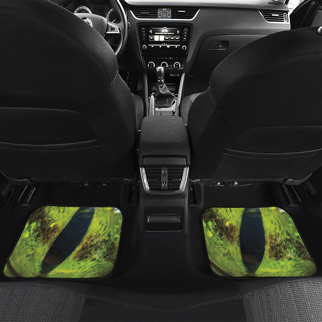 Green Snake Eye Print Front and Back Car Floor Mats