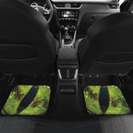 Green Snake Eye Print Front and Back Car Floor Mats