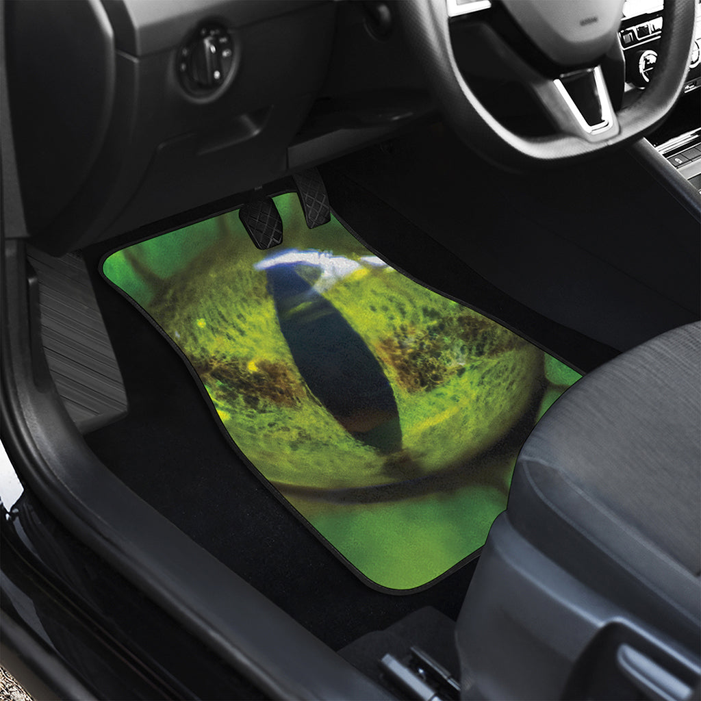 Green Snake Eye Print Front and Back Car Floor Mats