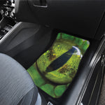 Green Snake Eye Print Front and Back Car Floor Mats