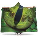 Green Snake Eye Print Hooded Blanket