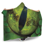Green Snake Eye Print Hooded Blanket