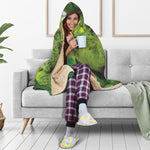 Green Snake Eye Print Hooded Blanket