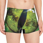 Green Snake Eye Print Men's Boxer Briefs