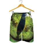 Green Snake Eye Print Men's Shorts