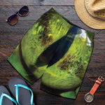 Green Snake Eye Print Men's Shorts