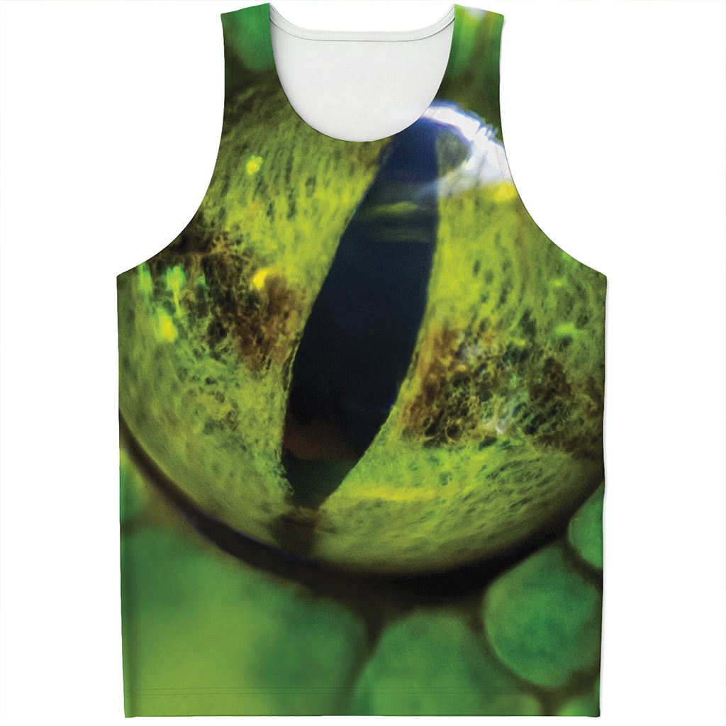 Green Snake Eye Print Men's Tank Top