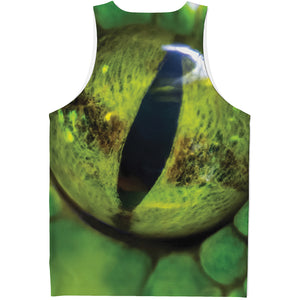 Green Snake Eye Print Men's Tank Top