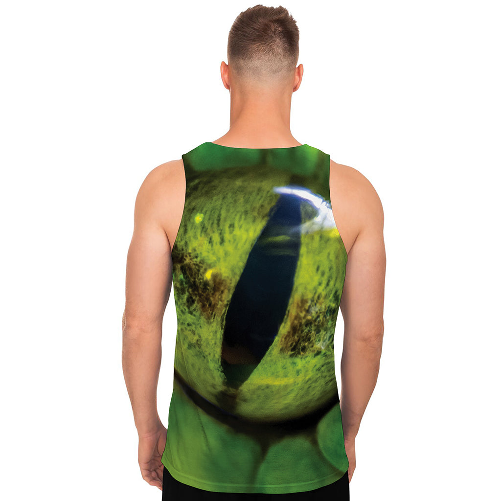 Green Snake Eye Print Men's Tank Top