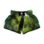 Green Snake Eye Print Muay Thai Boxing Shorts