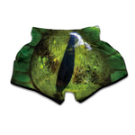 Green Snake Eye Print Muay Thai Boxing Shorts