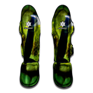 Green Snake Eye Print Muay Thai Shin Guard