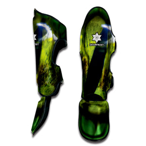 Green Snake Eye Print Muay Thai Shin Guard