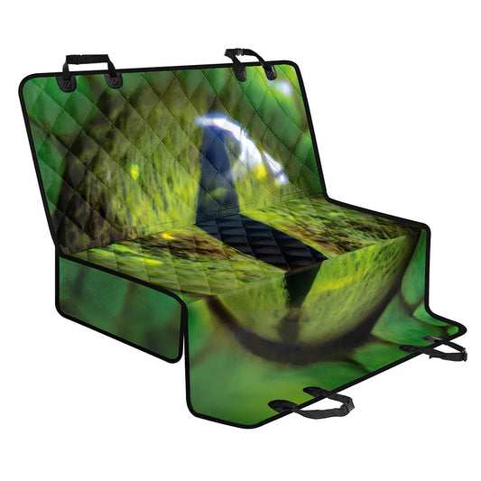Green Snake Eye Print Pet Car Back Seat Cover