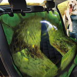 Green Snake Eye Print Pet Car Back Seat Cover