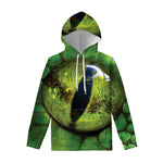Green Snake Eye Print Pullover Hoodie