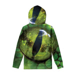 Green Snake Eye Print Pullover Hoodie
