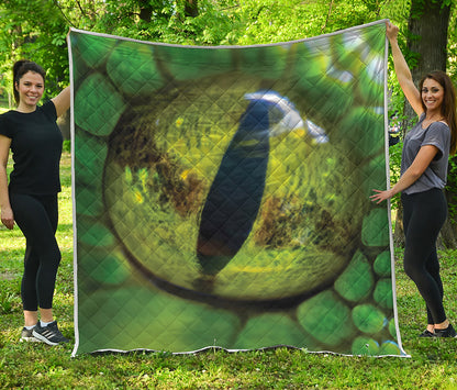 Green Snake Eye Print Quilt