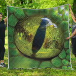 Green Snake Eye Print Quilt