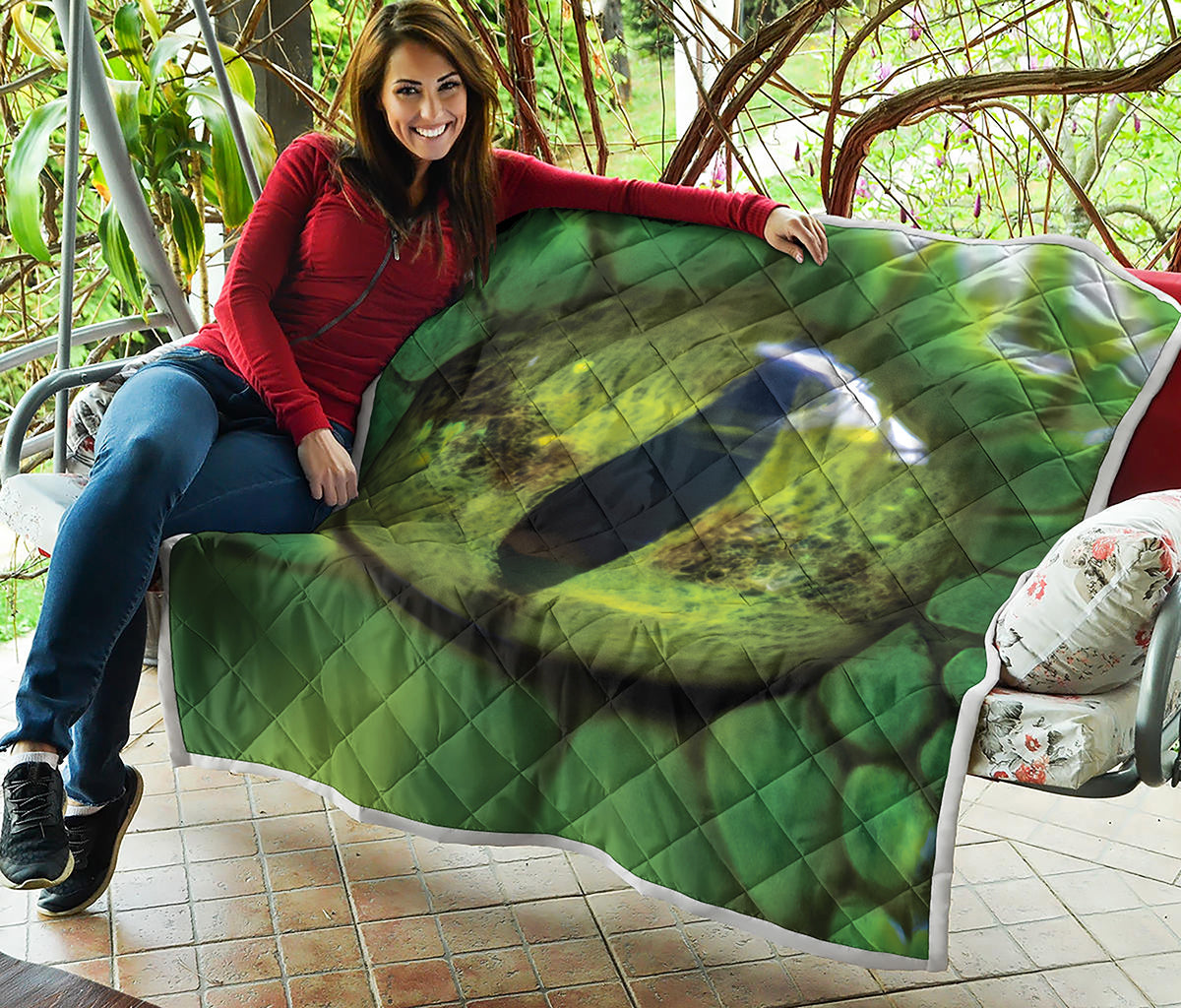 Green Snake Eye Print Quilt