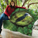 Green Snake Eye Print Quilt
