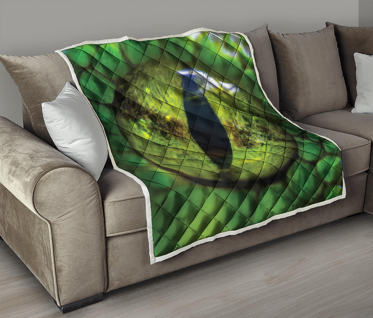 Green Snake Eye Print Quilt