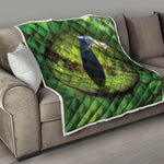 Green Snake Eye Print Quilt