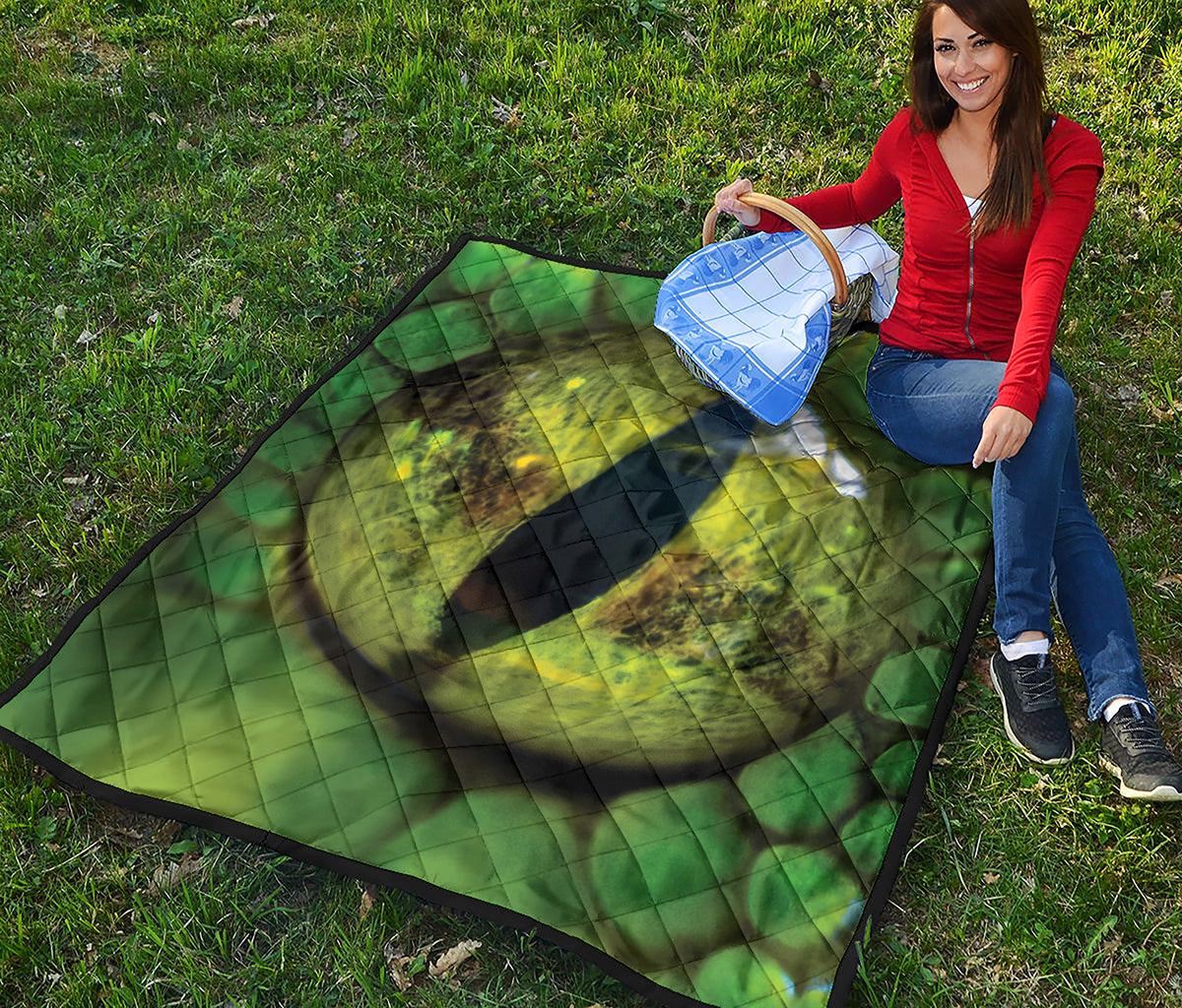 Green Snake Eye Print Quilt
