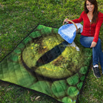 Green Snake Eye Print Quilt