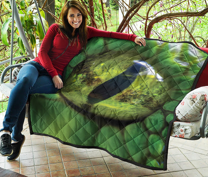 Green Snake Eye Print Quilt