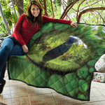 Green Snake Eye Print Quilt