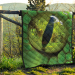 Green Snake Eye Print Quilt