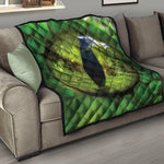 Green Snake Eye Print Quilt