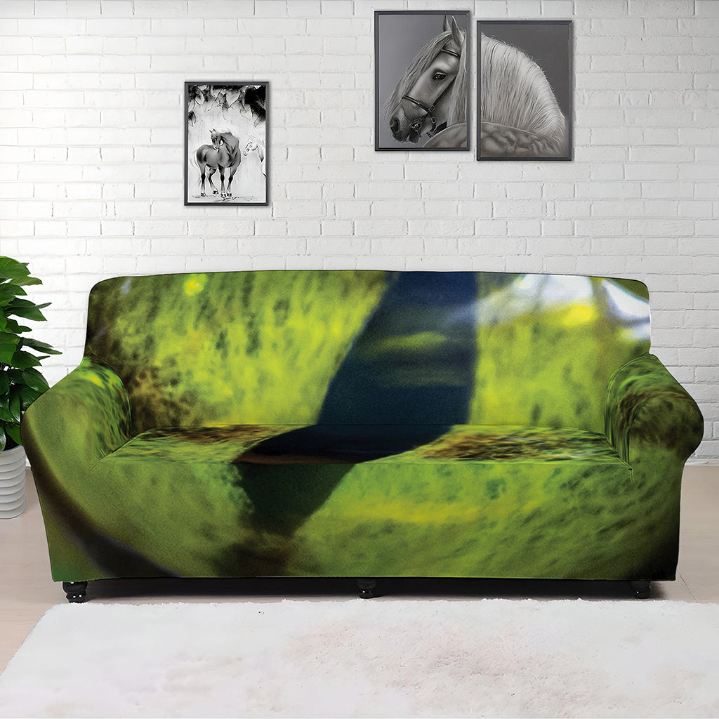 Green Snake Eye Print Sofa Cover