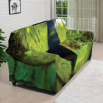 Green Snake Eye Print Sofa Cover