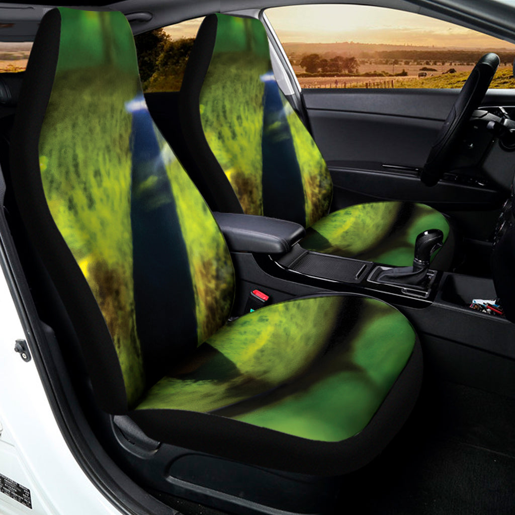 Green Snake Eye Print Universal Fit Car Seat Covers