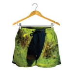 Green Snake Eye Print Women's Shorts