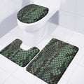 Green Snakeskin Print 3 Piece Bath Mat Set