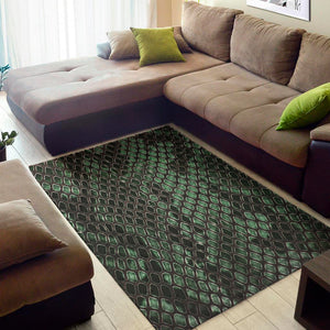 Green Snakeskin Print Area Rug