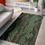 Green Snakeskin Print Area Rug