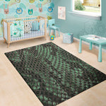 Green Snakeskin Print Area Rug