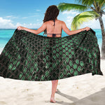 Green Snakeskin Print Beach Sarong Wrap