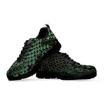 Green Snakeskin Print Black Sneakers