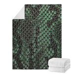 Green Snakeskin Print Blanket