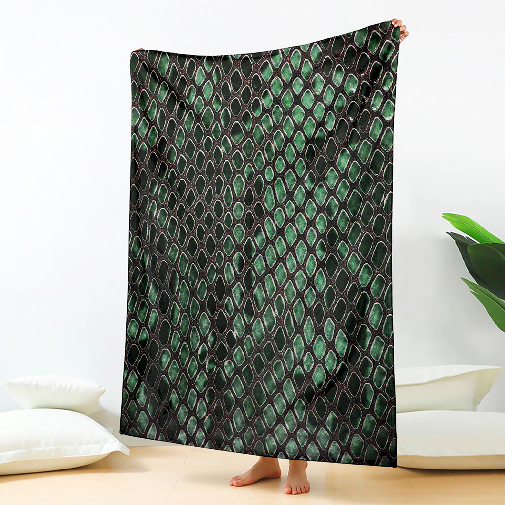 Green Snakeskin Print Blanket