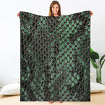 Green Snakeskin Print Blanket