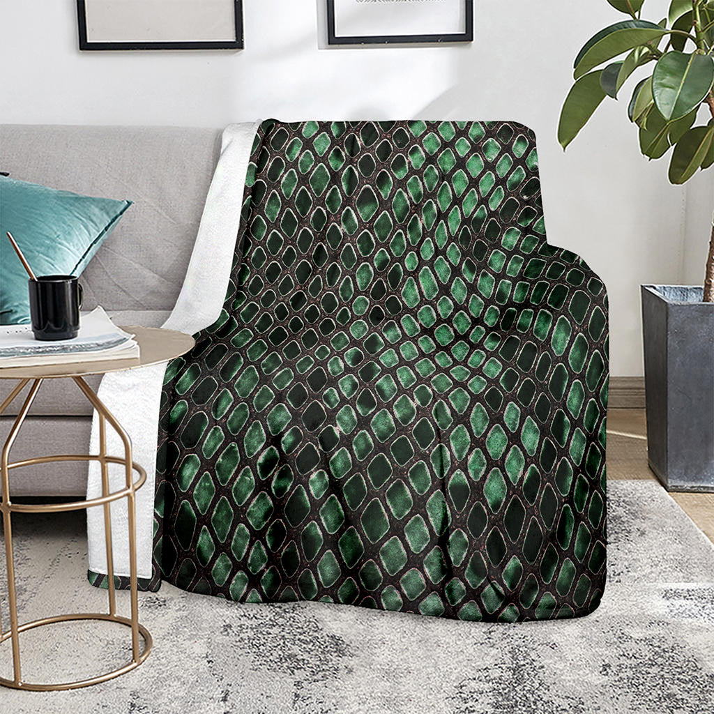 Green Snakeskin Print Blanket